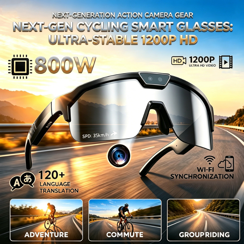 Webcam Hd 1080P - 2026 사이클링 고글 (800W HD 카메라,