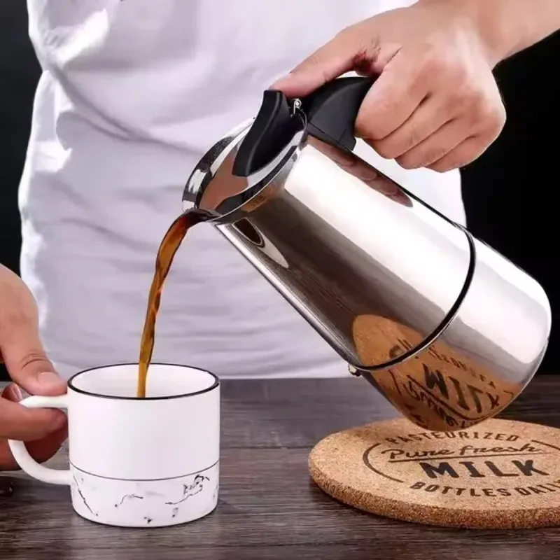 Home Office Moka - 이탈리아산 스테인리스 스틸 모카 커피 포트(에스프레소용)