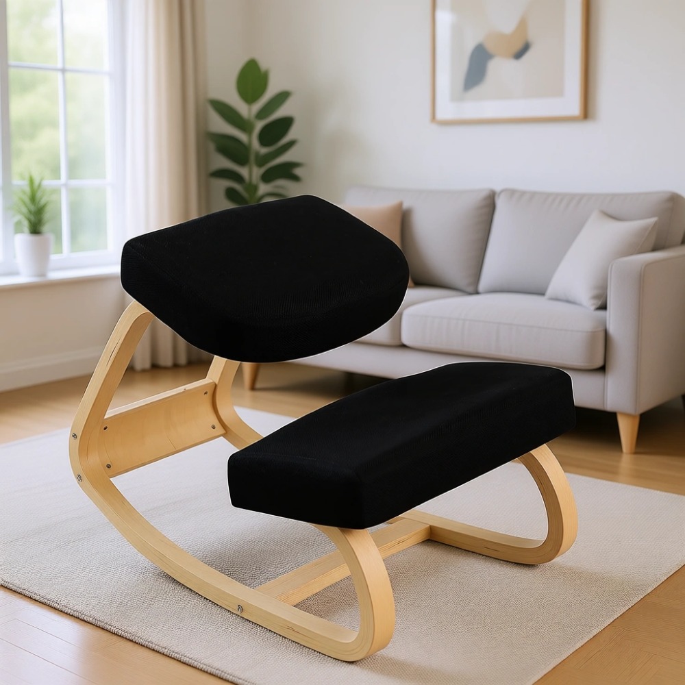 Home Office Chair - 인체공학적 원목 흔들의자 (쿠션 포함, 가정