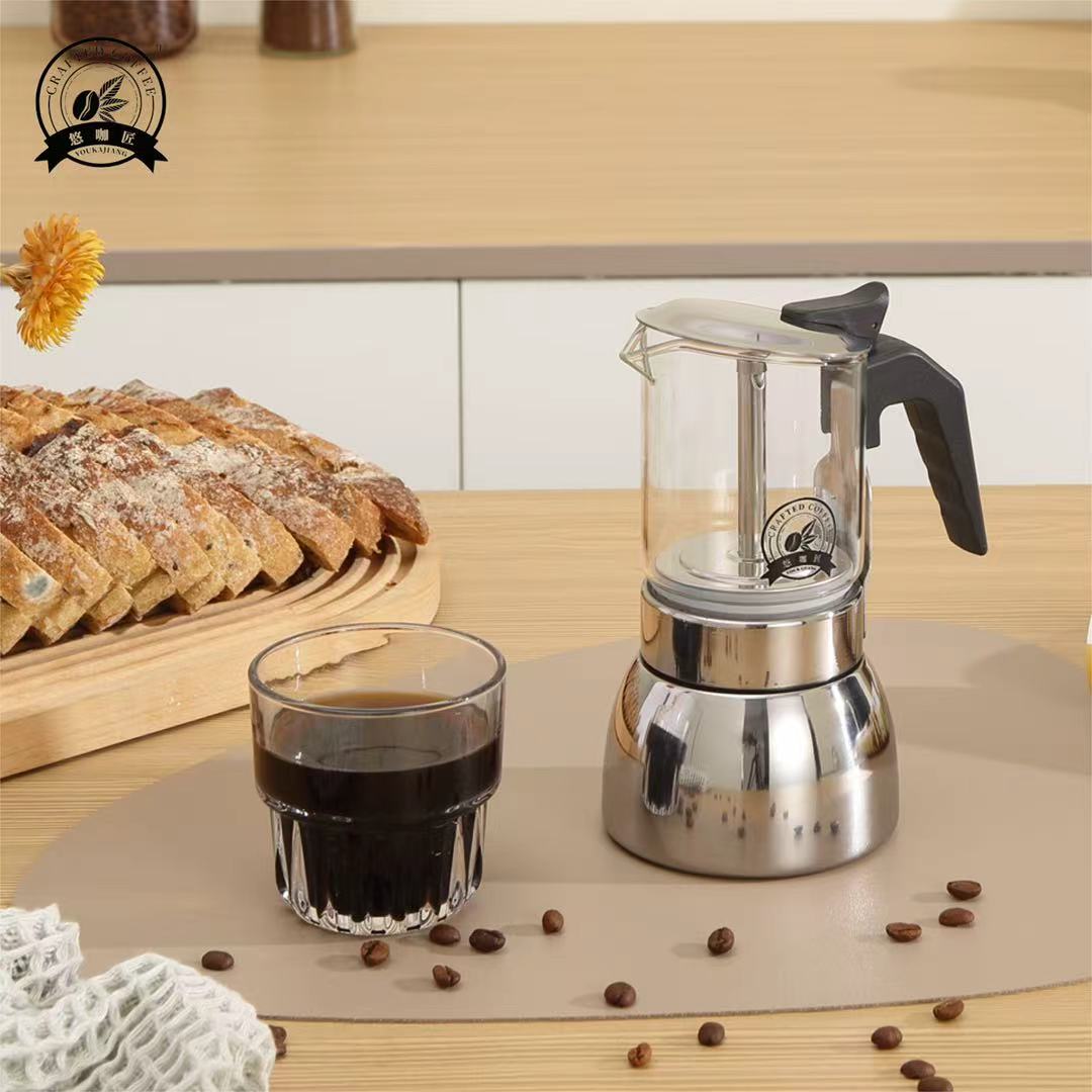 Home Office Moka - 4/6 투명 모카 포트: 고붕규산 유리