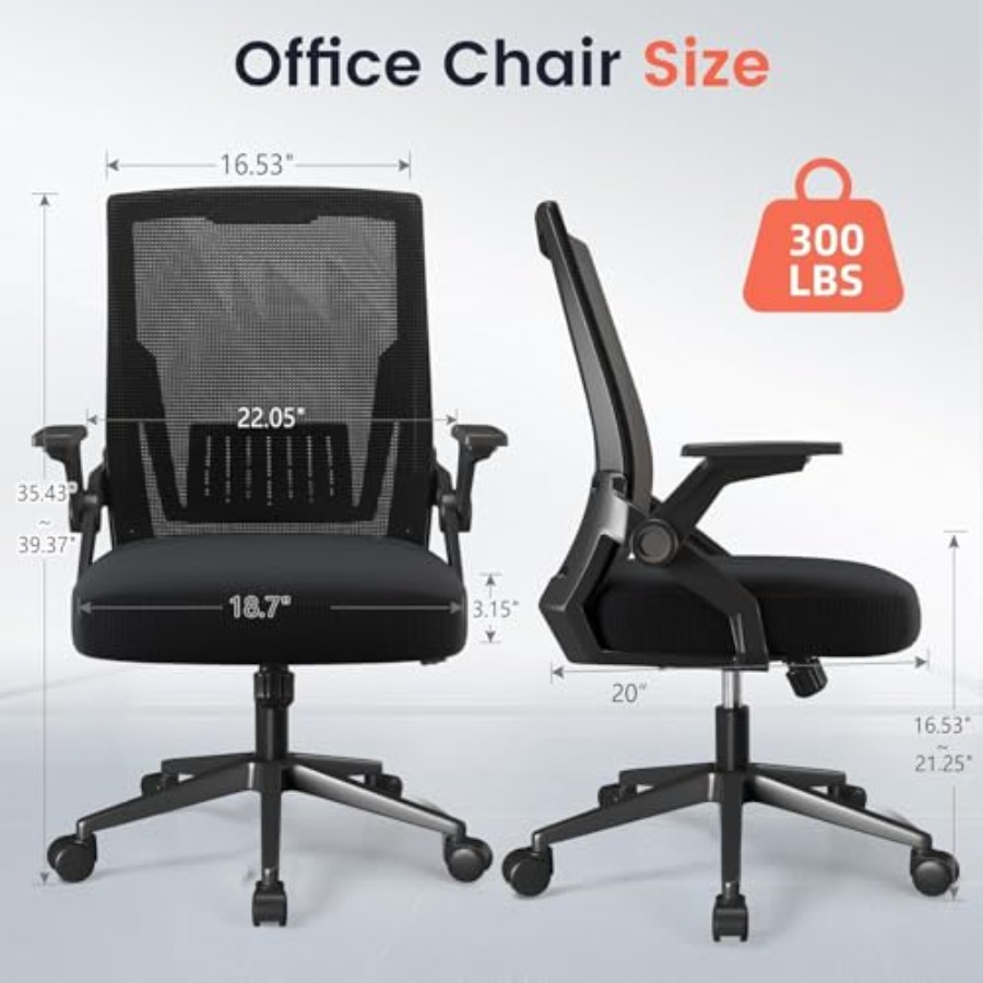 인체공학적 사무용 의자, 접이식 팔걸이, 통기성 메쉬  - Home Office Chair 리뷰 및 가격