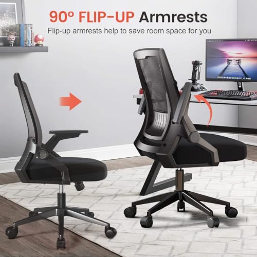 인체공학적 사무용 의자, 접이식 팔걸이, 통기성 메쉬  - Home Office Chair 리뷰 및 가격
