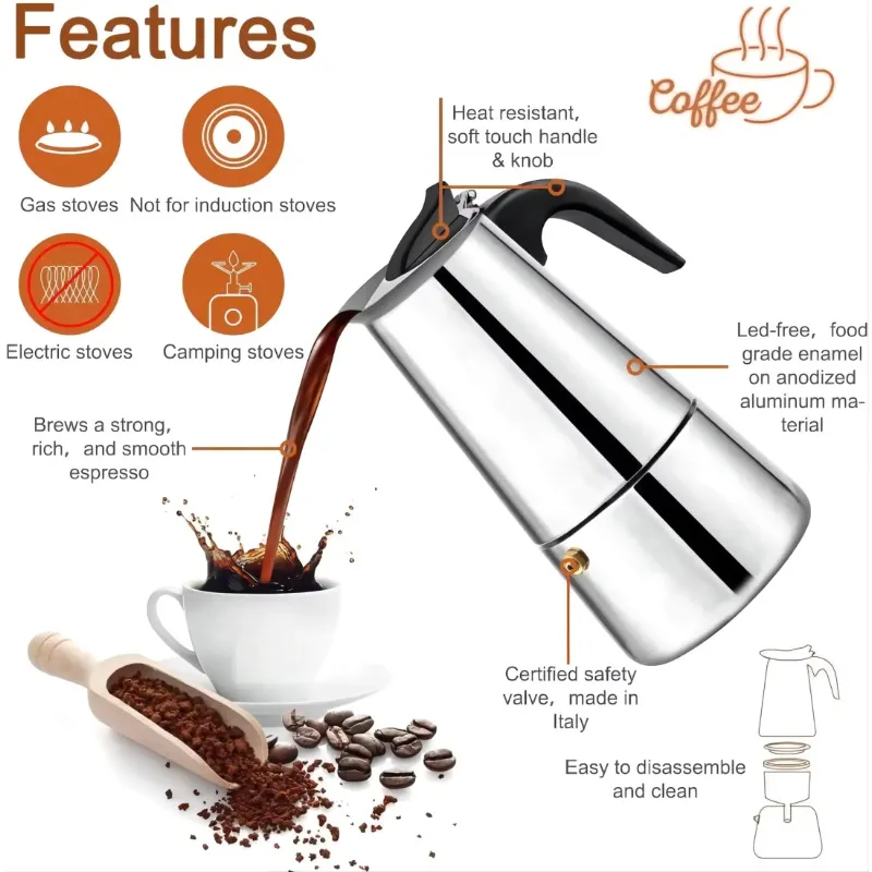 이탈리아산 스테인리스 스틸 모카 커피 포트(에스프레소용 - Home Office Moka 리뷰 및 가격