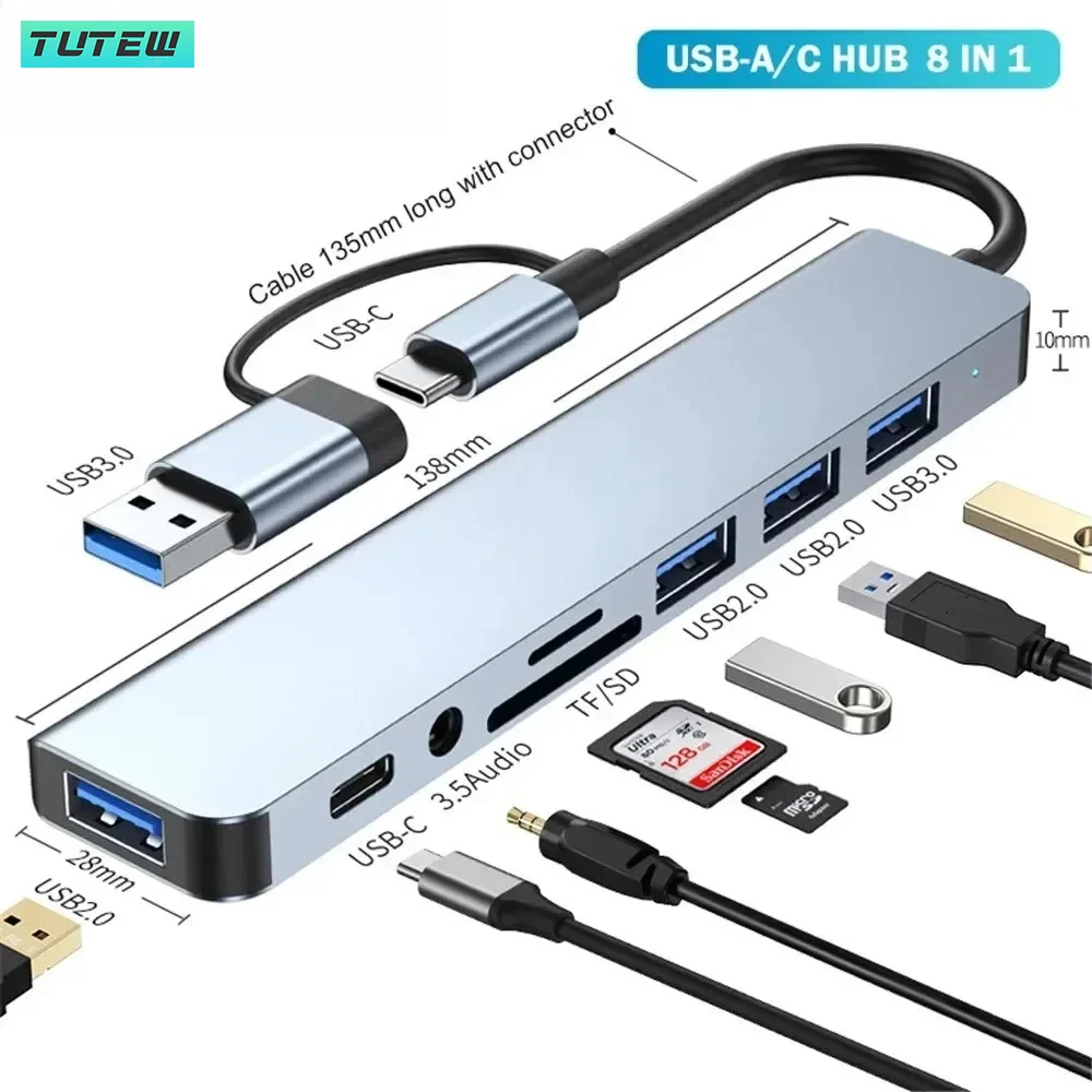 8 in 1 USB C 허브 USB 스플리터 USB 익 - Home Office For Mac 리뷰 및 가격