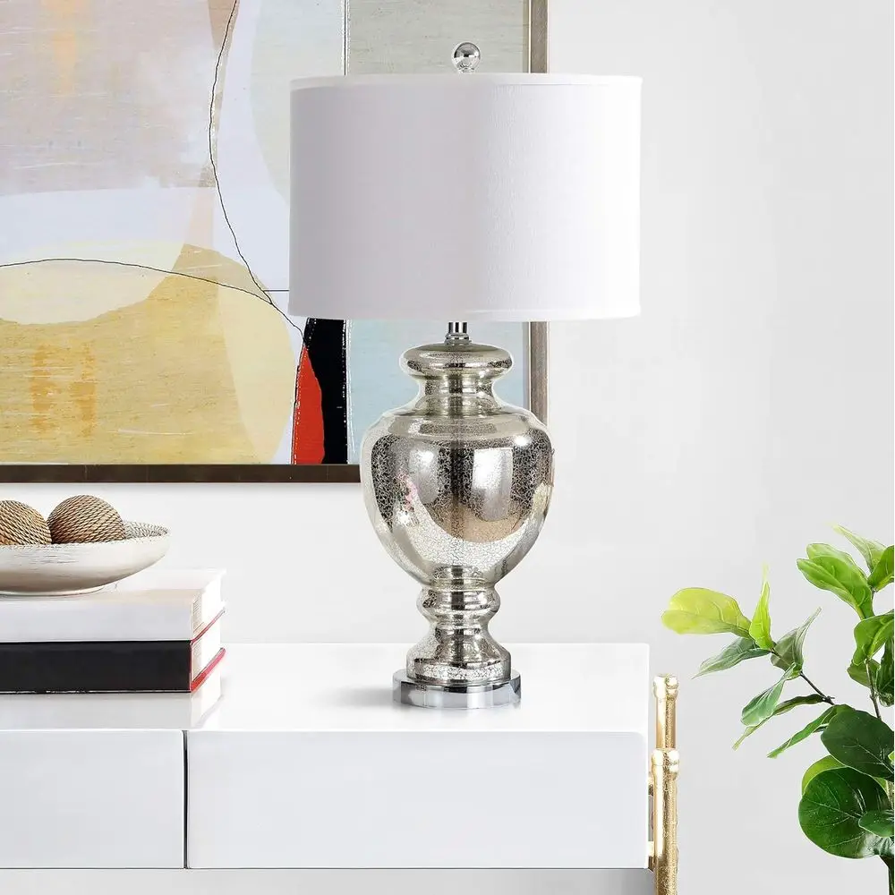 머큐리 실버 크랙글라스 28인치 테이블 램프(LED 전 - Home Office In Living Room 리뷰 및 가격