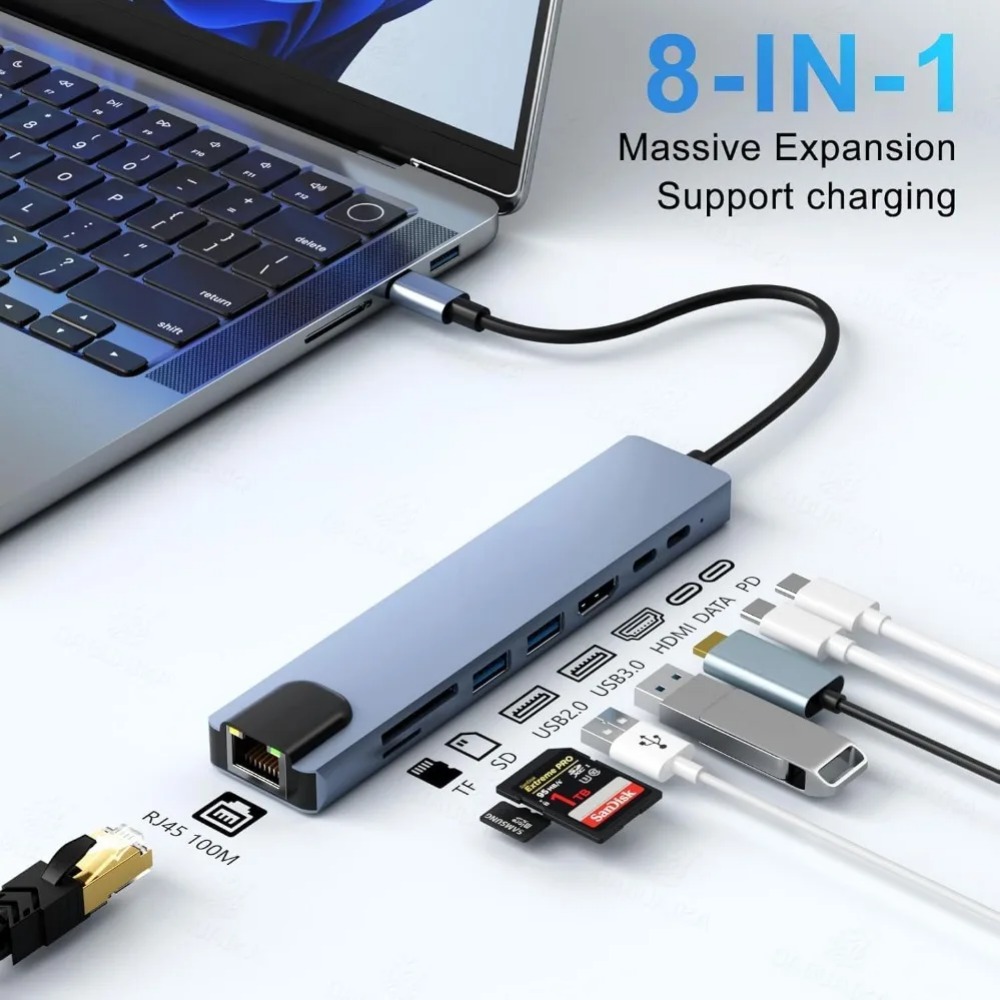 USB C 허브 8/7 in 1 4K HDMI 어댑터  - Home Office For Mac 리뷰 및 가격