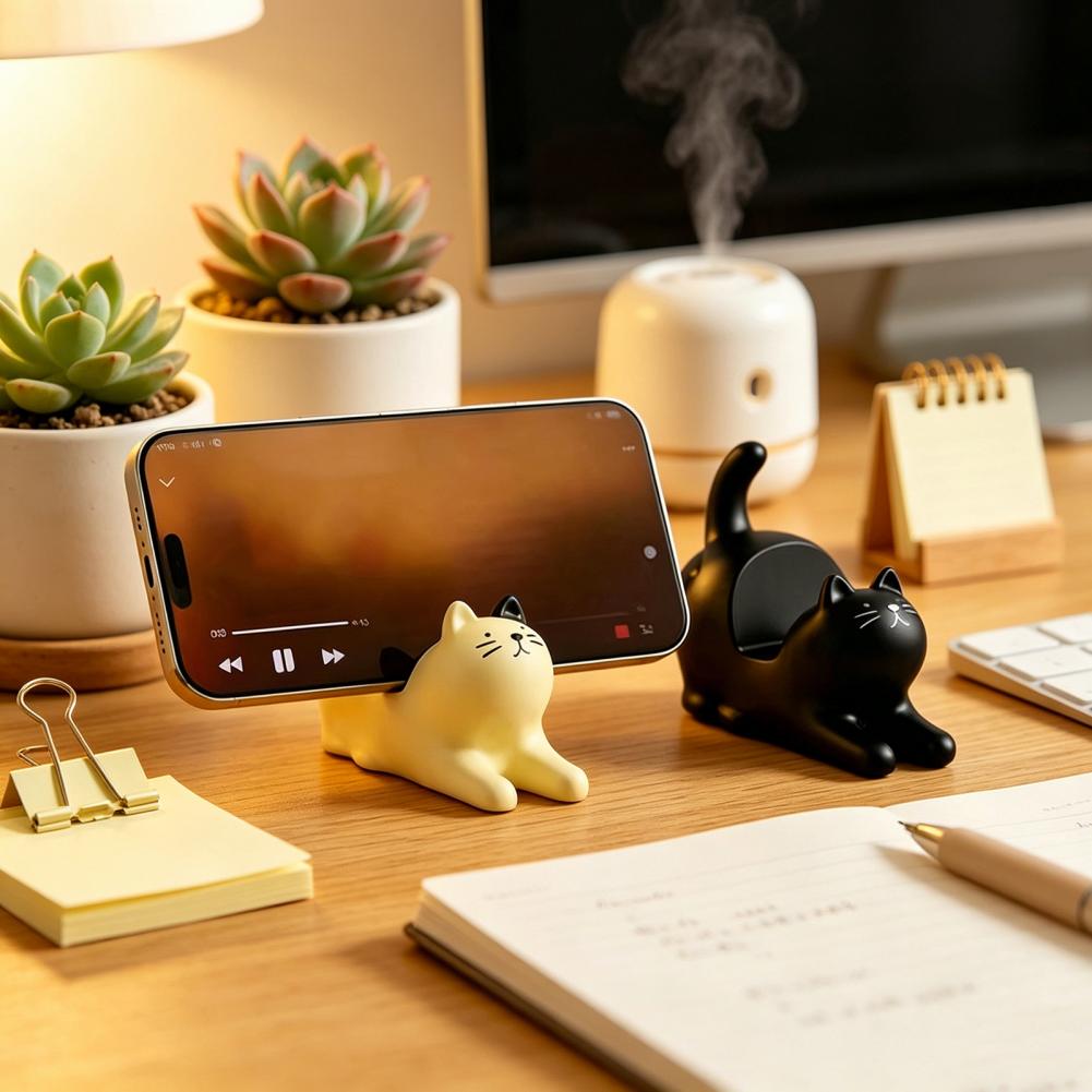 무게추가 있는 귀여운 고양이 모양 휴대폰 거치대, 무게 - Home Office With View 리뷰 및 가격