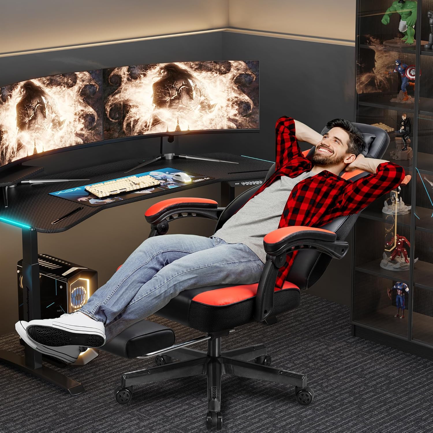 발 받침대, 마사지 요추 지지대, 홈 오피스 및 레이싱 - Home Office Chair 리뷰 및 가격
