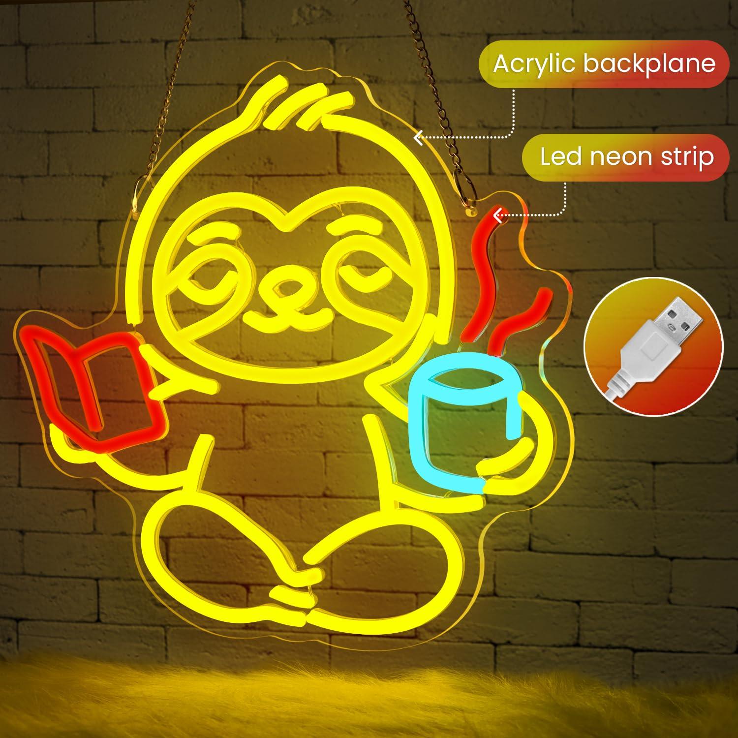 나무늘보 네온사인 USB 디밍 가능 LED 조명 침실  - Home Office In Living Room 리뷰 및 가격