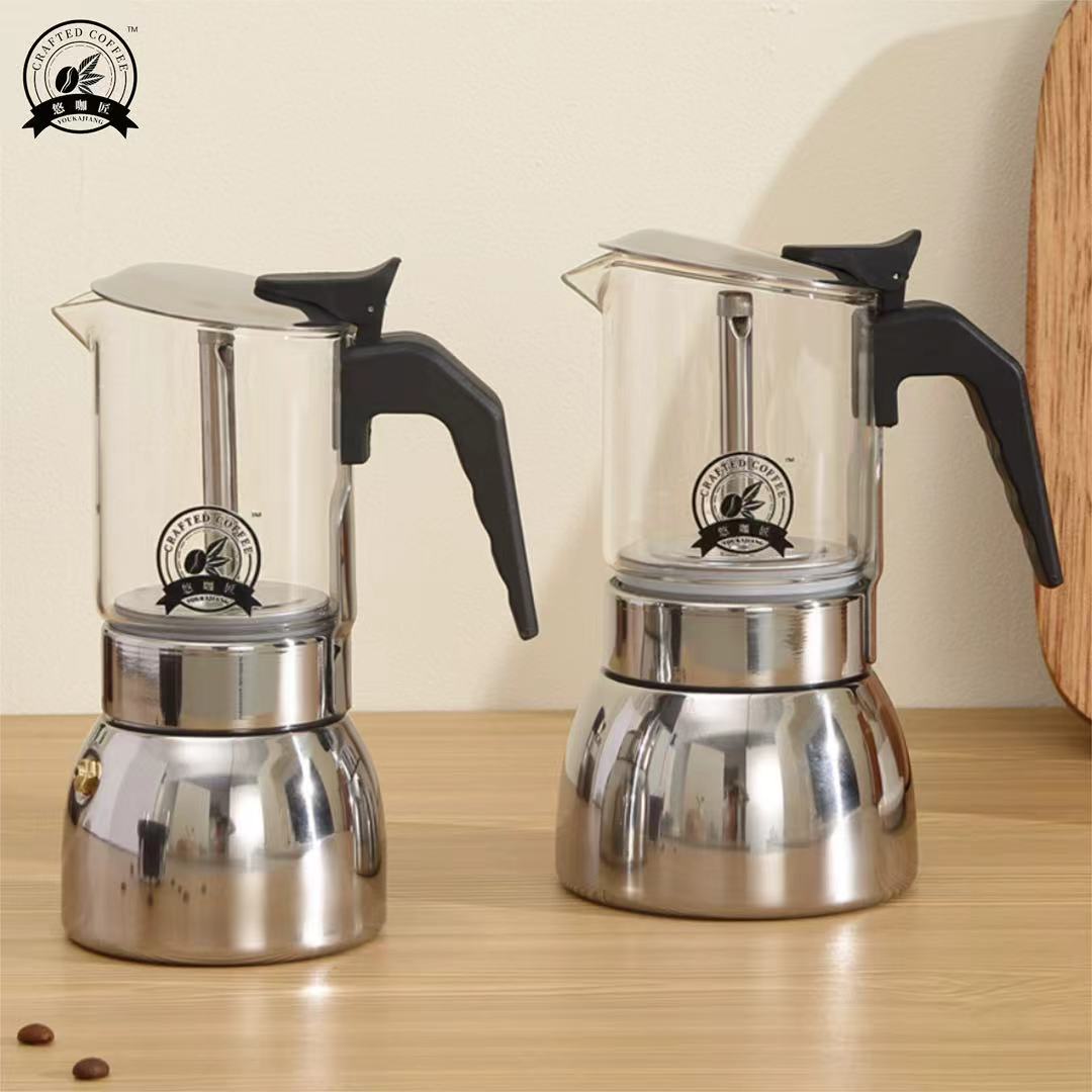 4/6 투명 모카 포트: 고붕규산 유리 본체, 내구성이 - Home Office Moka 리뷰 및 가격