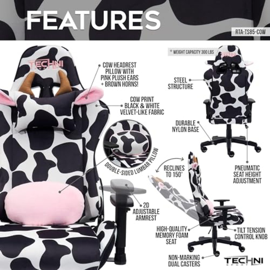 홈 오피스용 게이밍 의자, 검정 소가죽 소재, 인체공학 - Home Office Chair 리뷰 및 가격