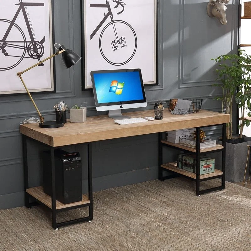 원목 1인용 컴퓨터 책상, 인더스트리얼 스타일 가정용/ - Home Office Industrial Design 리뷰 및 가격