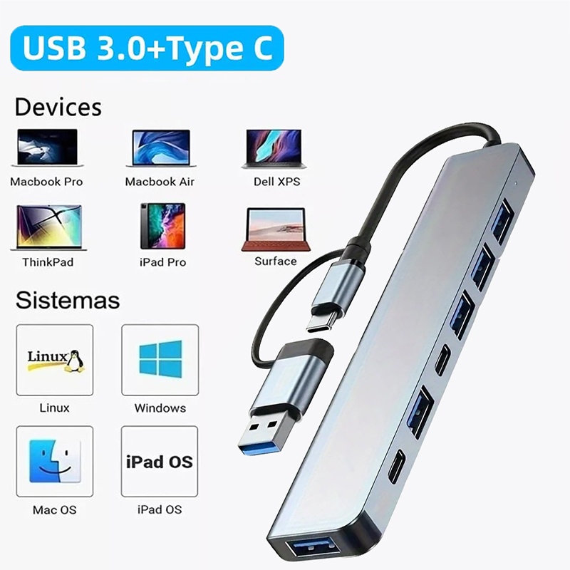 2 in 1 USB3.0 허브 7포트 타입 C 확장 스 - Home Office For Mac 리뷰 및 가격