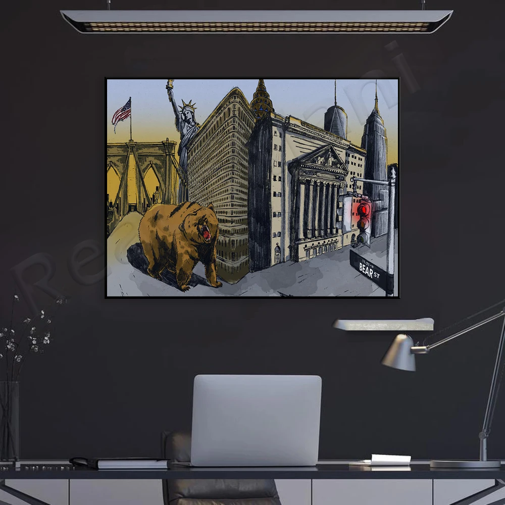 곰 삽화 |   뉴욕 |   곰 시장 |   월스트리트 - Home Office York 리뷰 및 가격