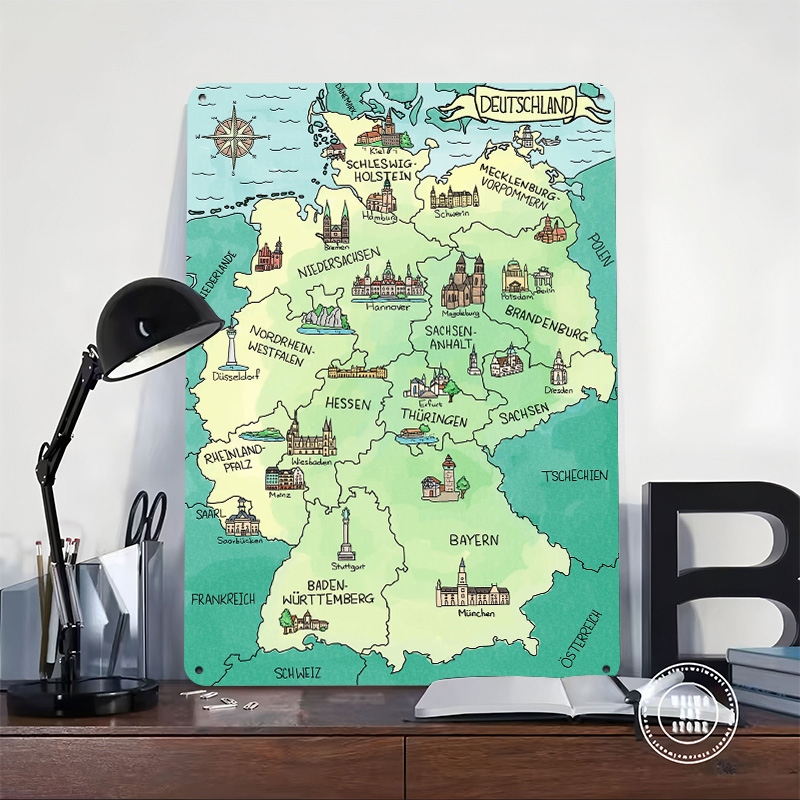 Aquarell Deutschland Karte 맞춤형 - Home Office Deutschland 리뷰 및 가격