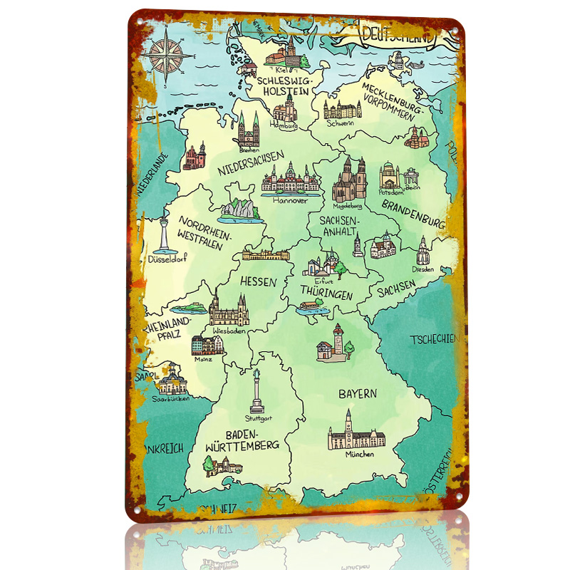 Aquarell Deutschland Karte 맞춤형 - Home Office Deutschland 리뷰 및 가격