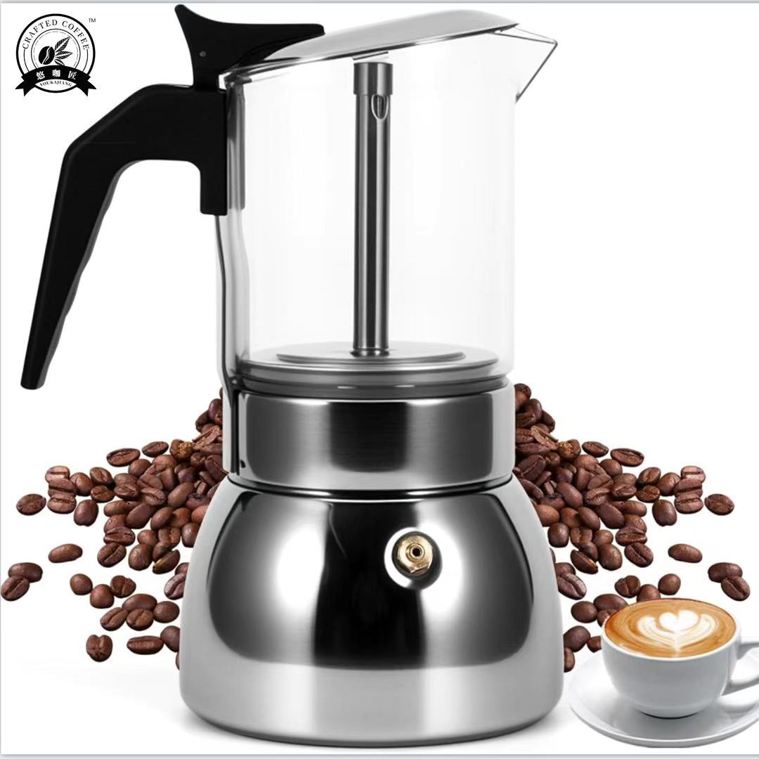 4/6 투명 모카 포트: 고붕규산 유리 본체, 내구성이 - Home Office Moka 리뷰 및 가격
