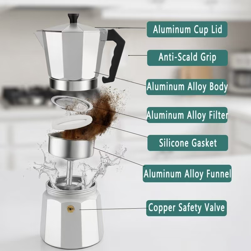 TRALOW 이탈리아식 스토브탑 에스프레소 메이커, 실 - Home Office Moka 리뷰 및 가격