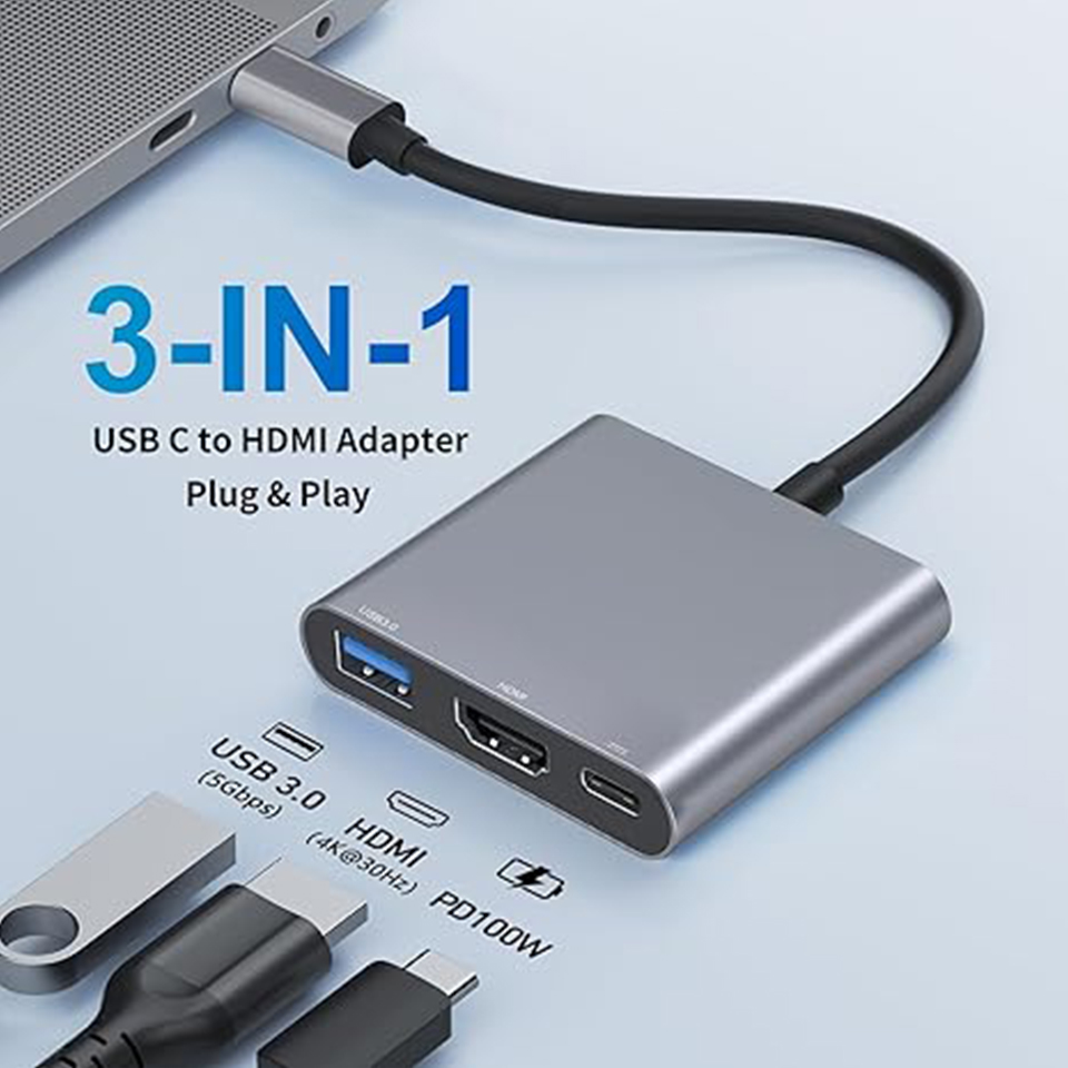 3-In-1 Type-C USB 허브 남성-여성 HDM - Home Office For Mac 리뷰 및 가격