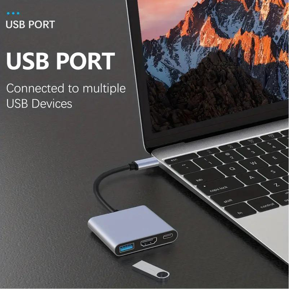 3-In-1 Type-C USB 허브 남성-여성 HDM - Home Office For Mac 리뷰 및 가격