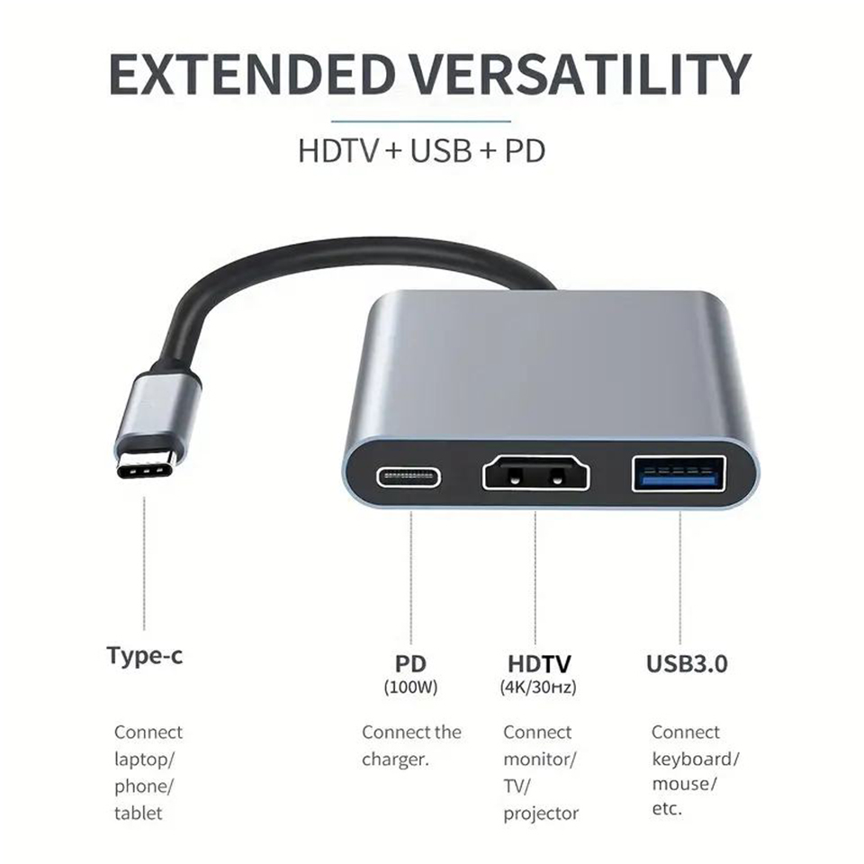 3-In-1 Type-C USB 허브 남성-여성 HDM - Home Office For Mac 리뷰 및 가격