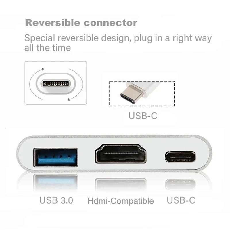 3 in 1 타입 C to HDMI 호환 어댑터 USB - Home Office For Mac 리뷰 및 가격